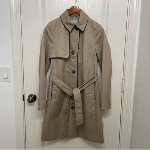 NWOT H&M Tan Trench Coat with Belt and Shoulder Flap